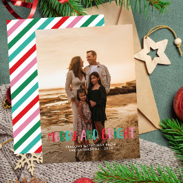 Cartão De Festividades Feliz Moderna e Brilhante Natal Colorido