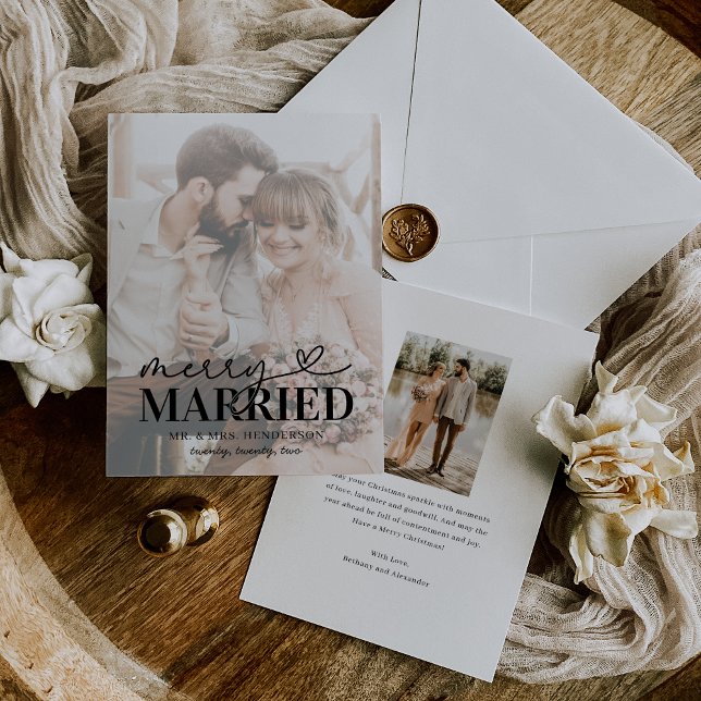 Cartão De Festividades Feliz moderna e Natal casado (Criador carregado)