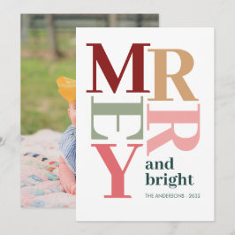 Cartão De Festividades Feliz moderna e Natal personalizado brilhante