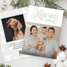 Feliz moderna Shimmer Feriado 2-Cartão com fotos