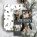 Cartão De Festividades Feliz Moderna Winter 4 Photo Black Watercolor Xmas<br><div class="desc">Este ano, deixe seus amigos e familiares saberem que você se importa com o cartão de Natal da Feliz Moderna Winter 4 Photo Black Watercolor Xmas. Ele não só é na moda e atualizado, como também tem espaço suficiente para você incluir quatro de suas memórias favoritas do ano passado. O...</div>