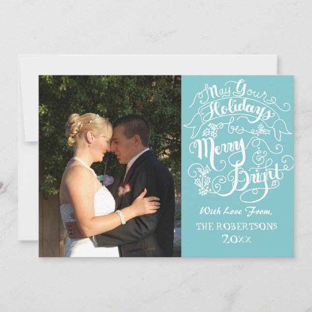 Cartão De Festividades Feliz n Feriados Brilhantes Natal moderno (Frente)