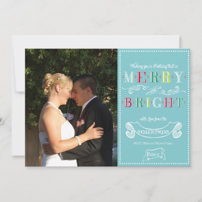 Cartão De Festividades Feliz n Feriados Brilhantes Natal moderno (Frente)