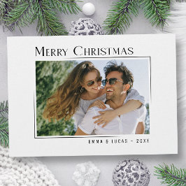 Cartão De Festividades Feliz Na moda de Natal Foto Minimalista Moderna