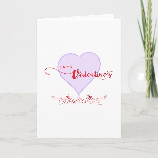 Cartão De Festividades Feliz-Namorados-Roxo-Coração-Roxos (Frente)