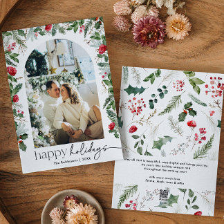 Cartão De Festividades Feliz Natal 1 Arca Botânica Moderna Fotográfica