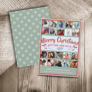 Cartão De Festividades Feliz Natal 20 colagem de fotos Folhagem