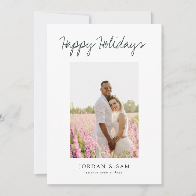 Cartão De Festividades Feliz Natal 2-Casal fotográfico (Frente)