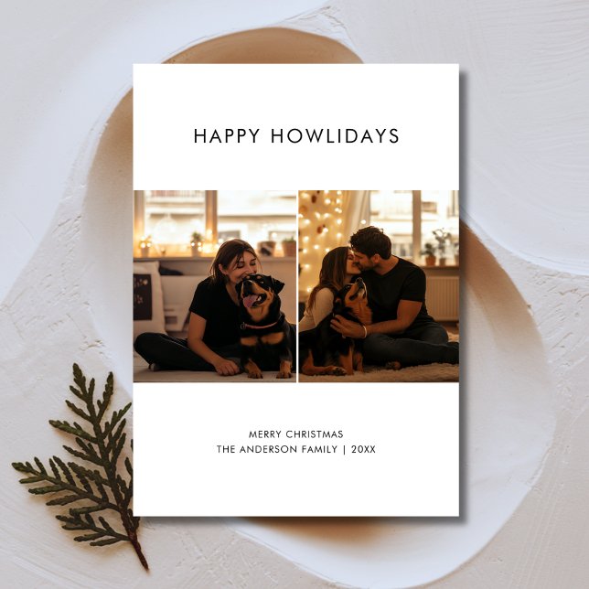 Cartão De Festividades Feliz Natal 2 Foto De Casal Com Natal De Cão (Criador carregado)