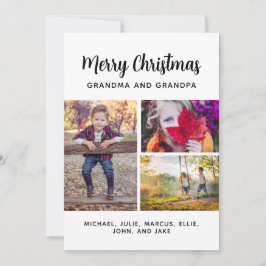 Cartão De Festividades Feliz Natal 3 Colagem de Fotos Avós Feriado