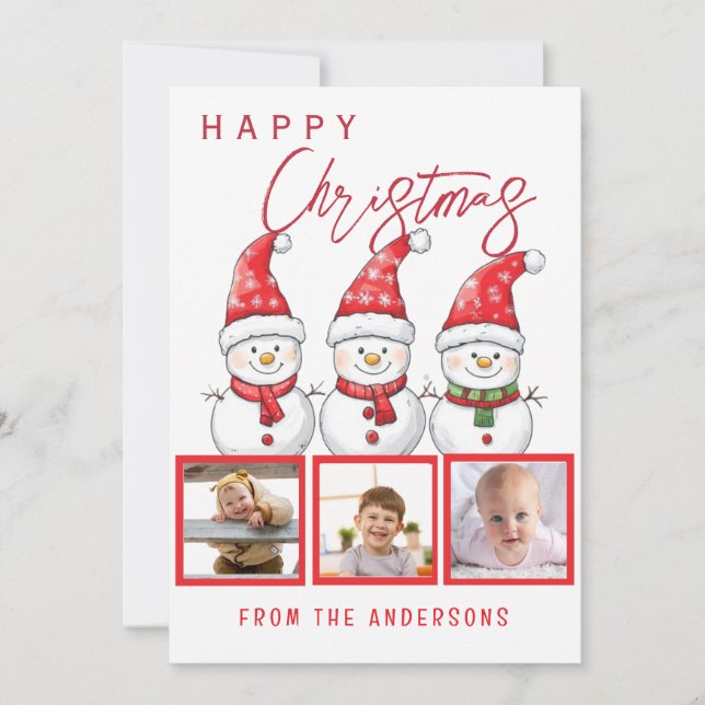 Cartão De Festividades Feliz Natal 3 Foto (Frente)