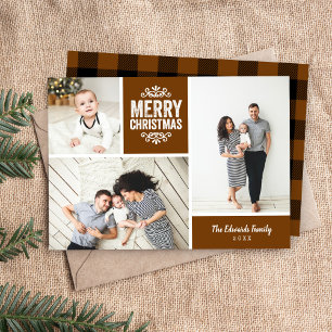 Cartão De Festividades Feliz Natal 3 Foto Colagem