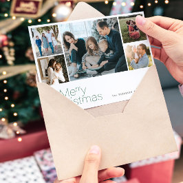 Cartão De Festividades Feliz Natal 5 foto colagem moderna