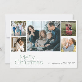 Cartão De Festividades Feliz Natal 5 foto colagem moderna