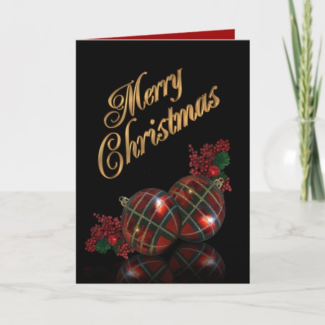 Cartão De Festividades Feliz Natal a preto com dentro de fotografia (Frente)