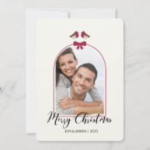 Feliz Natal a Robins e Arco de Laço Vermelho