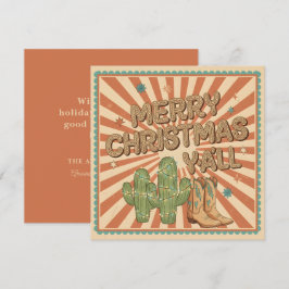Cartão De Festividades Feliz Natal a Todos Carta Boho Western