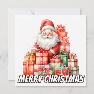 Cartão De Festividades Feliz Natal A Todos, Do Pai Natal