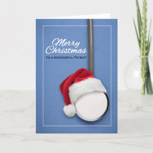 Cartão De Festividades Feliz Natal a um Paciente Maravilhoso Estetoscópio