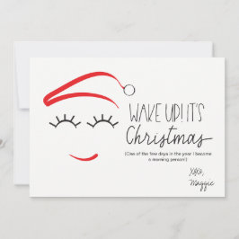 Cartão De Festividades Feliz Natal, "Acordar É Natal" Lashes