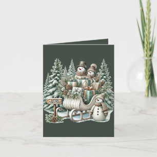 Cartão De Festividades Feliz Natal adicione mensagem Snowman