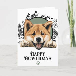 Cartão De Festividades Feliz Natal Akita Cão de Ano Novo