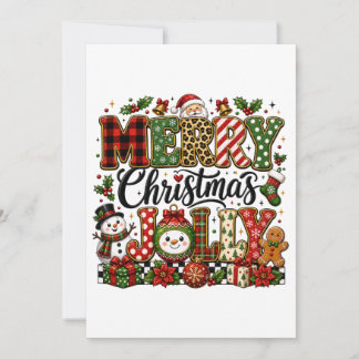 Cartão De Festividades Feliz Natal Alegre Fofo