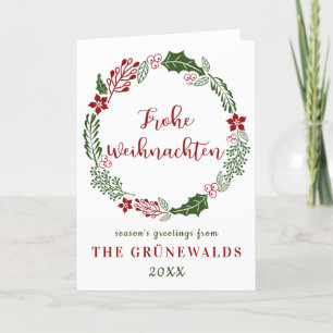 Cartão De Festividades Feliz Natal Alemão, Personalizado