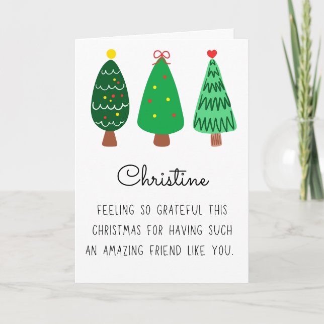 Cartão De Festividades Feliz Natal Amigo Nome Doblado (Frente)