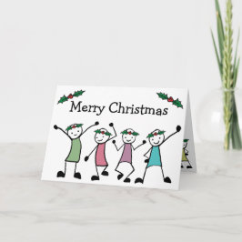 Cartão De Festividades Feliz Natal Amigos Palito