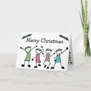 Cartão De Festividades Feliz Natal Amigos Palito