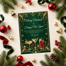 Feliz Natal Ano Novo Art Déco Esmeralda