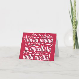 Cartão De Festividades Feliz Natal Ano Novo Finlandês. Editável