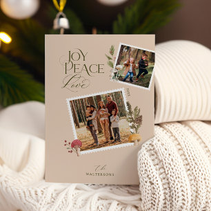 Cartão De Festividades Feliz Natal Aquarela Cogumelos Woodsy Foto