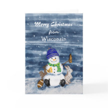 Feliz Natal Aquarela Divertida Wisconsin  