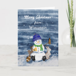 Cartão De Festividades Feliz Natal Aquarela Divertida Wisconsin  