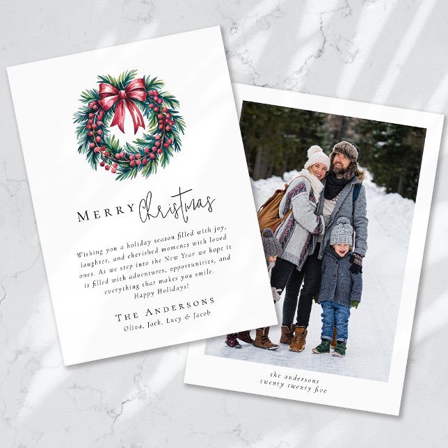 Cartão De Festividades Feliz Natal Arco Coquette Wreath (Criador carregado)