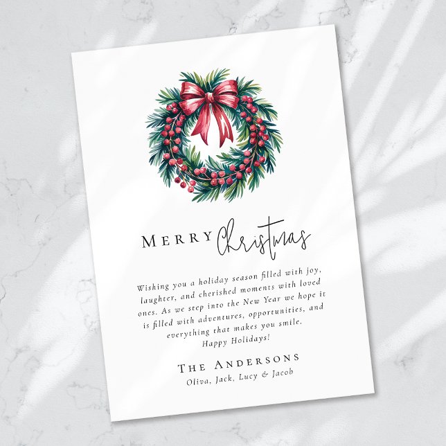 Cartão De Festividades Feliz Natal Arco de Coquette Wreath (Criador carregado)