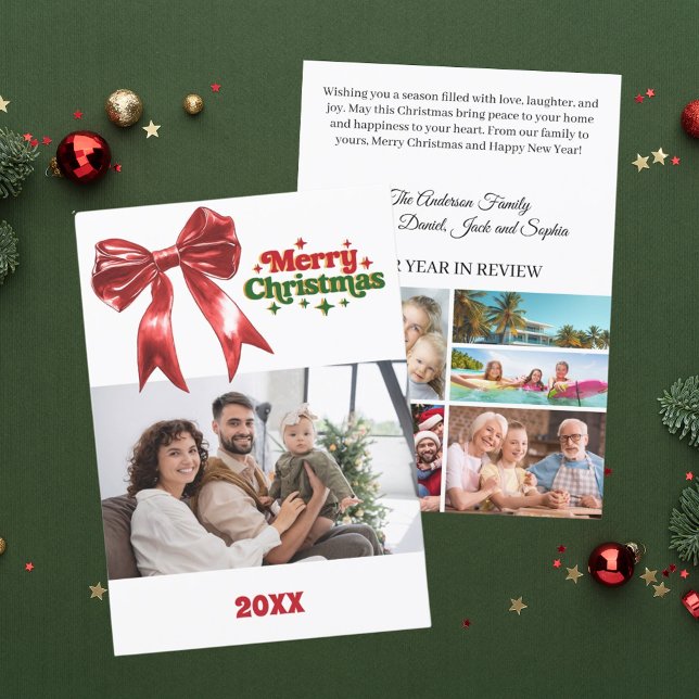 Cartão De Festividades Feliz Natal, arco vermelho ano de revisão (Criador carregado)