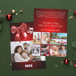 Cartão De Festividades Feliz Natal, arco vermelho ano de revisão