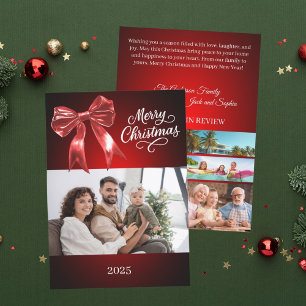 Cartão De Festividades Feliz Natal, arco vermelho ano de revisão