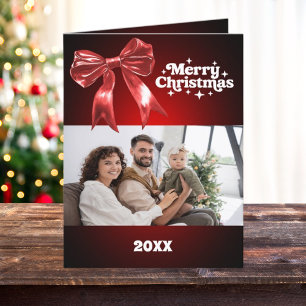 Cartão De Festividades Feliz Natal, arco vermelho ano de revisão