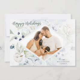 Cartão De Festividades Feliz Natal Ártico Foto Botânica de inverno