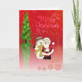 Cartão De Festividades Feliz Natal,Árvore de Natal,Papai Noel Boneco de N