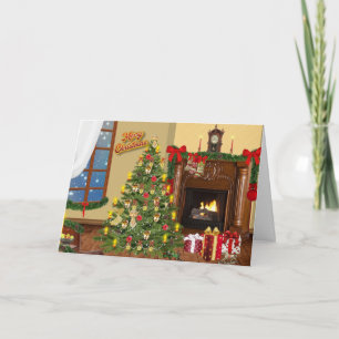 Cartão De Festividades Feliz Natal Árvore de Natal Vintage & Presentes