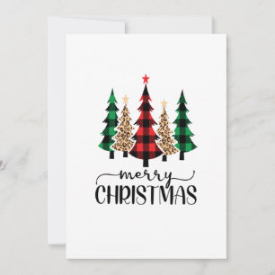 Cartão De Festividades Feliz Natal Árvores Xadrez Vermelho Verde Preto Ca