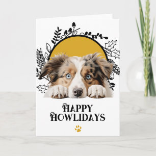Cartão De Festividades Feliz Natal Australian Shepherd Dog