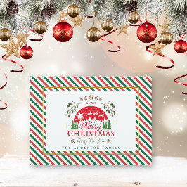 Cartão De Festividades Feliz Natal Bastão de Doce Peppermint Vermelho e V