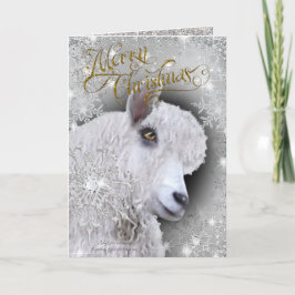 Cartão De Festividades Feliz Natal Belo Angora Goat | Bebê