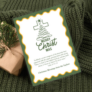 Cartão De Festividades Feliz Natal Bênçãos da Árvore da Cruz